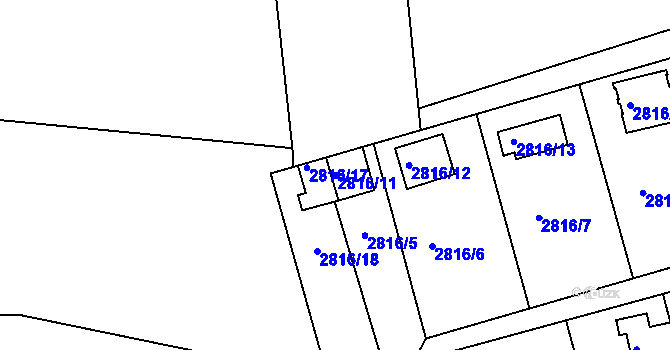 Parcela st. 2816/11 v KÚ Frýdlant nad Ostravicí, Katastrální mapa