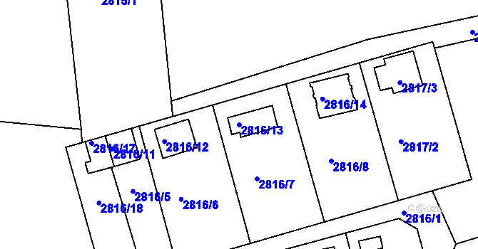 Parcela st. 2816/13 v KÚ Frýdlant nad Ostravicí, Katastrální mapa