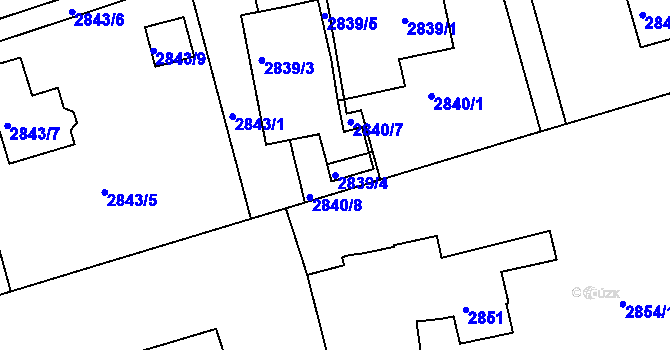 Parcela st. 2839/4 v KÚ Frýdlant nad Ostravicí, Katastrální mapa