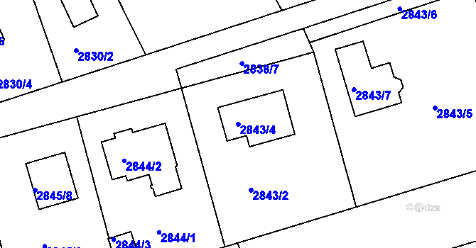 Parcela st. 2843/4 v KÚ Frýdlant nad Ostravicí, Katastrální mapa