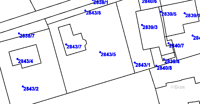 Parcela st. 2843/5 v KÚ Frýdlant nad Ostravicí, Katastrální mapa