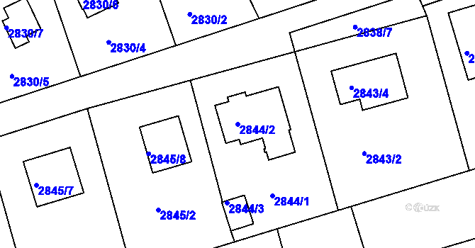 Parcela st. 2844/2 v KÚ Frýdlant nad Ostravicí, Katastrální mapa