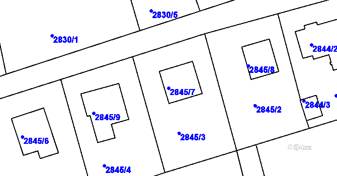 Parcela st. 2845/7 v KÚ Frýdlant nad Ostravicí, Katastrální mapa