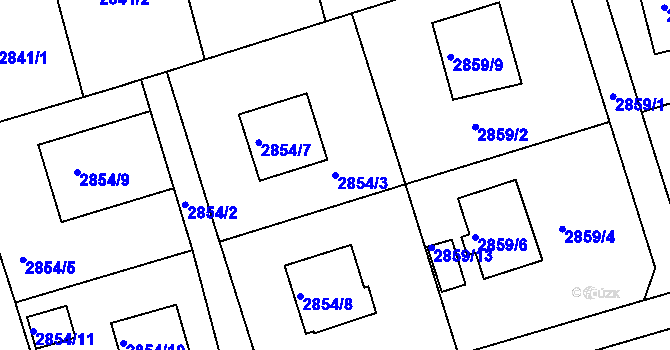 Parcela st. 2854/3 v KÚ Frýdlant nad Ostravicí, Katastrální mapa