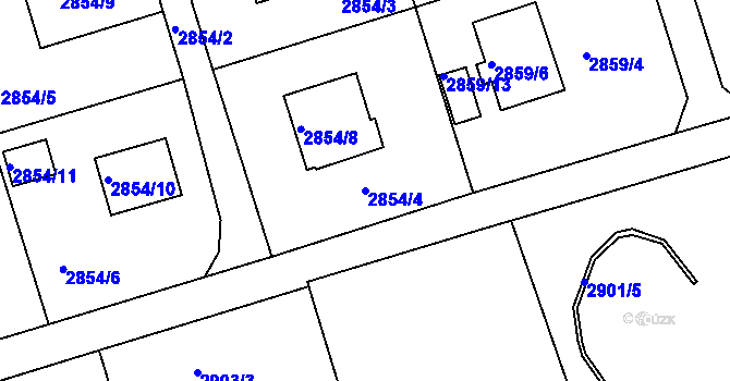 Parcela st. 2854/4 v KÚ Frýdlant nad Ostravicí, Katastrální mapa
