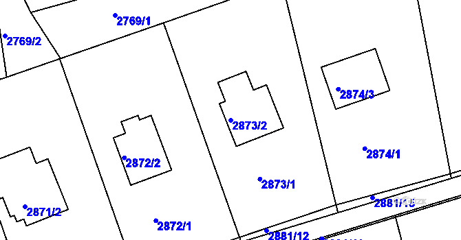 Parcela st. 2873/2 v KÚ Frýdlant nad Ostravicí, Katastrální mapa
