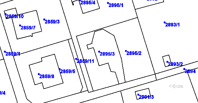 Parcela st. 2895/3 v KÚ Frýdlant nad Ostravicí, Katastrální mapa