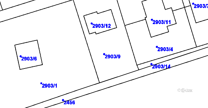 Parcela st. 2903/9 v KÚ Frýdlant nad Ostravicí, Katastrální mapa