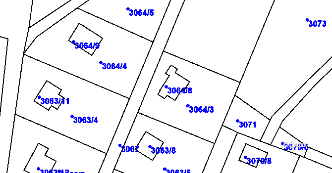 Parcela st. 3064/8 v KÚ Frýdlant nad Ostravicí, Katastrální mapa