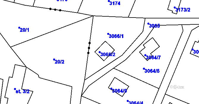 Parcela st. 3066/2 v KÚ Frýdlant nad Ostravicí, Katastrální mapa