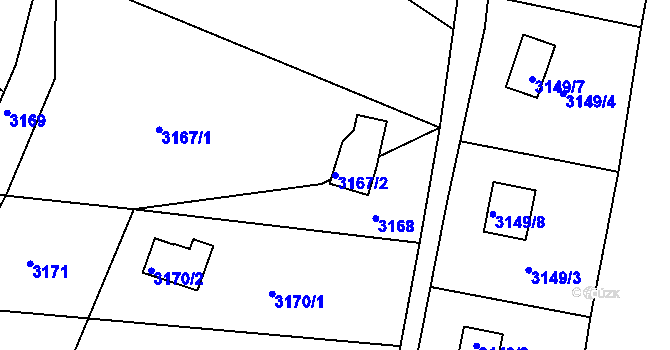 Parcela st. 3167/2 v KÚ Frýdlant nad Ostravicí, Katastrální mapa