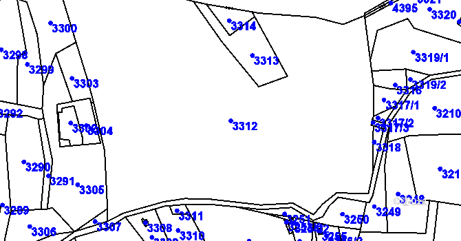 Parcela st. 3312 v KÚ Frýdlant nad Ostravicí, Katastrální mapa