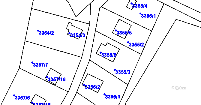 Parcela st. 3355/6 v KÚ Frýdlant nad Ostravicí, Katastrální mapa