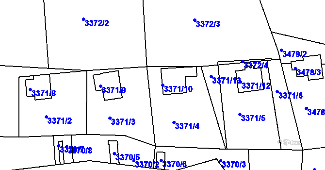 Parcela st. 3371/10 v KÚ Frýdlant nad Ostravicí, Katastrální mapa