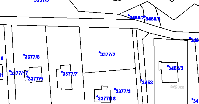 Parcela st. 3377/2 v KÚ Frýdlant nad Ostravicí, Katastrální mapa