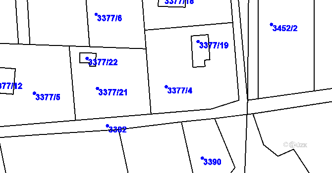 Parcela st. 3377/4 v KÚ Frýdlant nad Ostravicí, Katastrální mapa