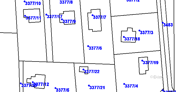 Parcela st. 3377/6 v KÚ Frýdlant nad Ostravicí, Katastrální mapa