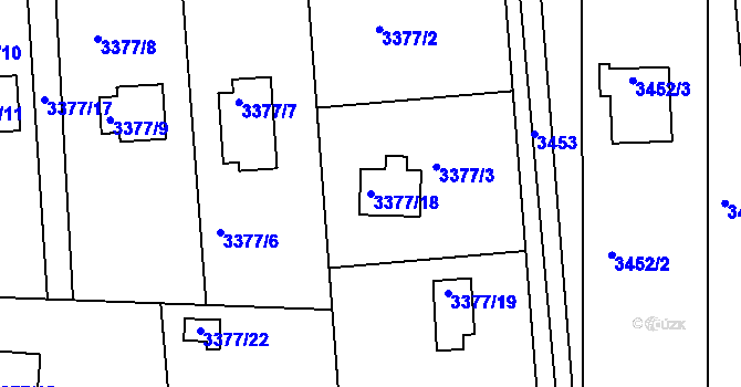 Parcela st. 3377/18 v KÚ Frýdlant nad Ostravicí, Katastrální mapa