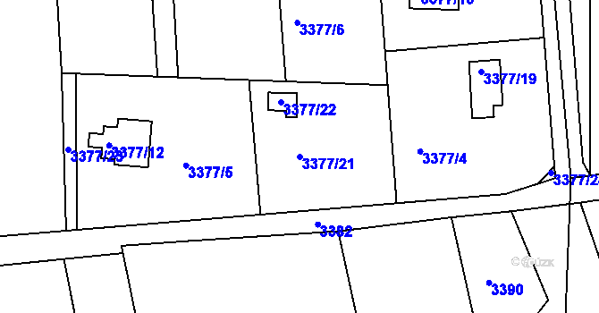 Parcela st. 3377/21 v KÚ Frýdlant nad Ostravicí, Katastrální mapa