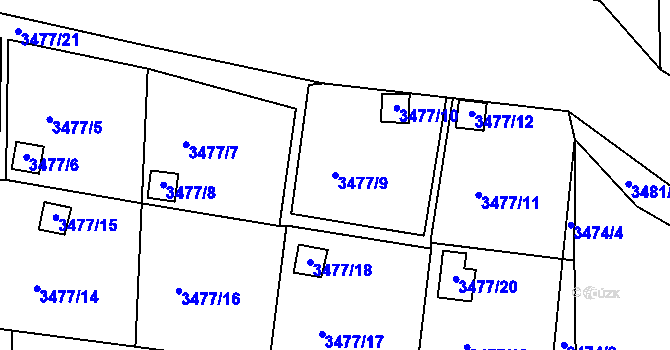 Parcela st. 3477/9 v KÚ Frýdlant nad Ostravicí, Katastrální mapa