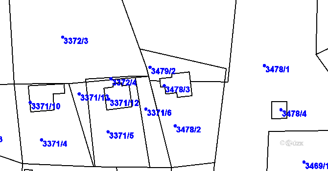 Parcela st. 3478/3 v KÚ Frýdlant nad Ostravicí, Katastrální mapa