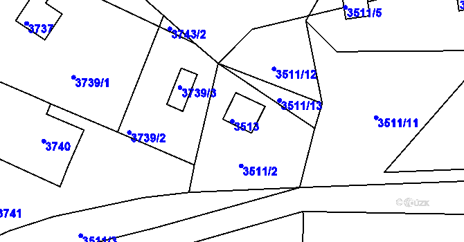 Parcela st. 3513 v KÚ Frýdlant nad Ostravicí, Katastrální mapa
