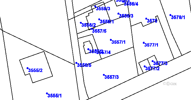 Parcela st. 3557/4 v KÚ Frýdlant nad Ostravicí, Katastrální mapa