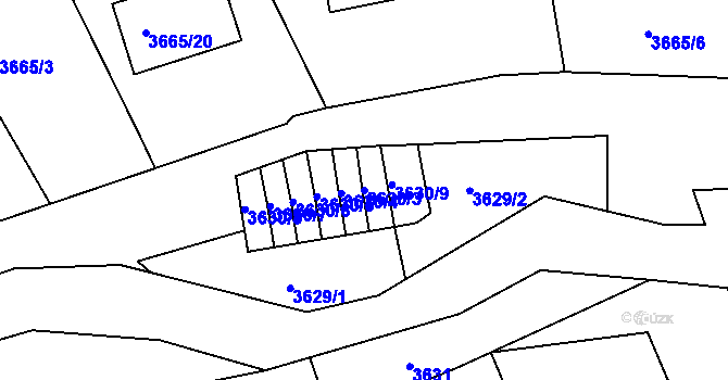 Parcela st. 3630/3 v KÚ Frýdlant nad Ostravicí, Katastrální mapa