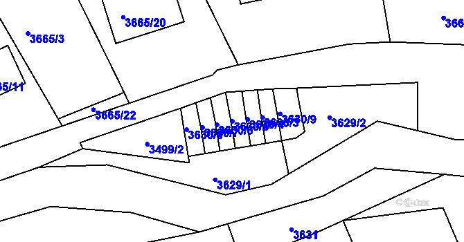 Parcela st. 3630/5 v KÚ Frýdlant nad Ostravicí, Katastrální mapa