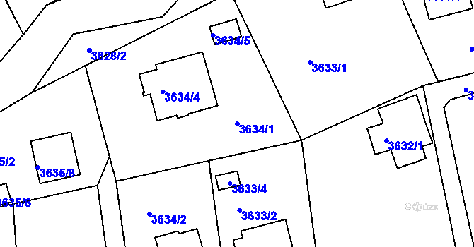 Parcela st. 3634/1 v KÚ Frýdlant nad Ostravicí, Katastrální mapa