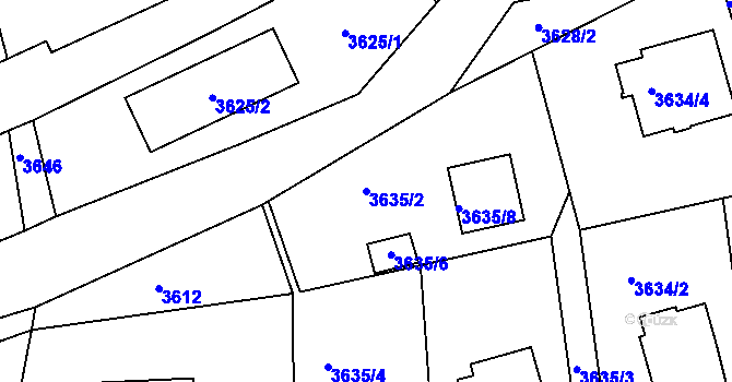 Parcela st. 3635/2 v KÚ Frýdlant nad Ostravicí, Katastrální mapa