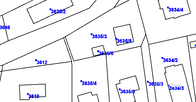 Parcela st. 3635/6 v KÚ Frýdlant nad Ostravicí, Katastrální mapa