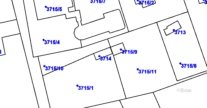 Parcela st. 3714 v KÚ Frýdlant nad Ostravicí, Katastrální mapa