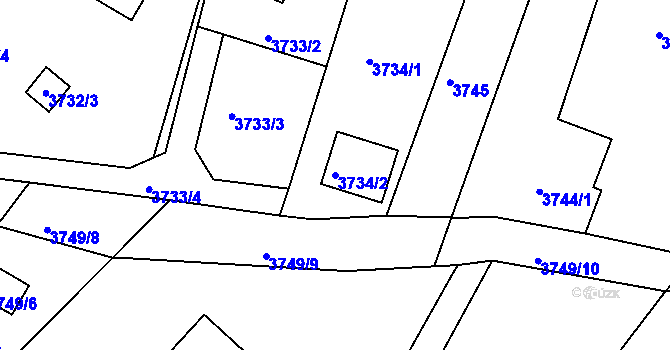 Parcela st. 3734/2 v KÚ Frýdlant nad Ostravicí, Katastrální mapa