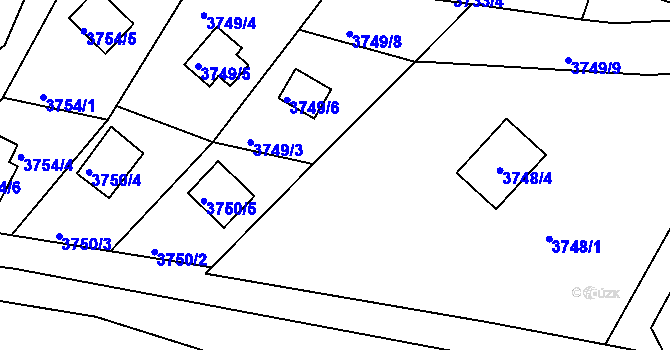 Parcela st. 3749/1 v KÚ Frýdlant nad Ostravicí, Katastrální mapa