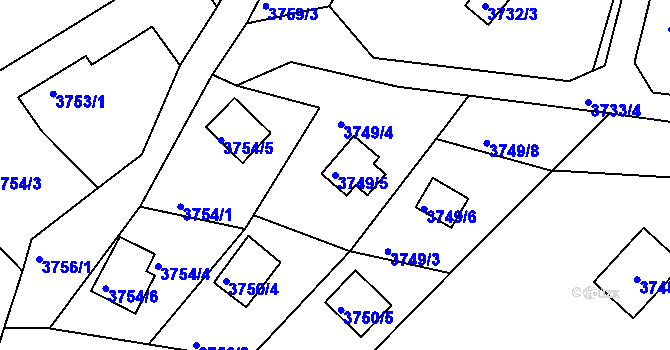 Parcela st. 3749/5 v KÚ Frýdlant nad Ostravicí, Katastrální mapa