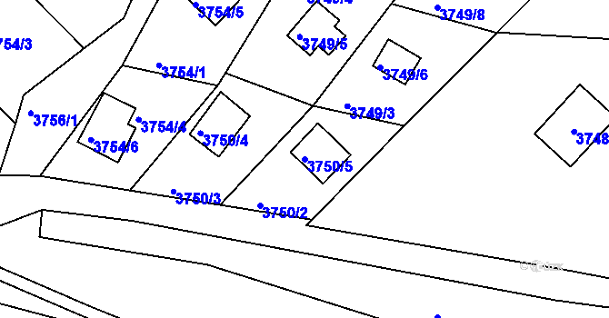 Parcela st. 3750/5 v KÚ Frýdlant nad Ostravicí, Katastrální mapa