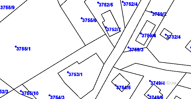 Parcela st. 3753/2 v KÚ Frýdlant nad Ostravicí, Katastrální mapa