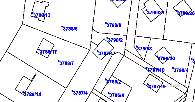 Parcela st. 3787/17 v KÚ Frýdlant nad Ostravicí, Katastrální mapa
