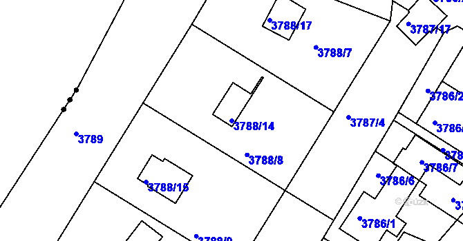 Parcela st. 3788/14 v KÚ Frýdlant nad Ostravicí, Katastrální mapa