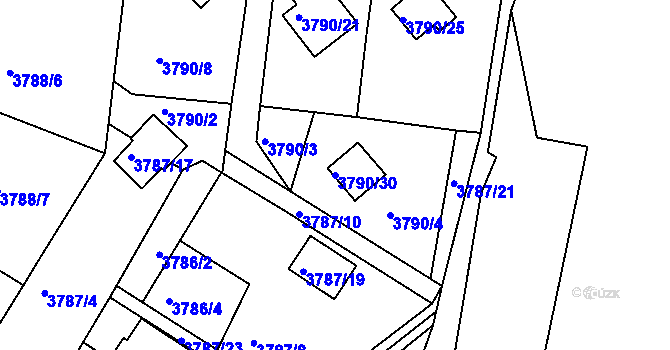 Parcela st. 3790/30 v KÚ Frýdlant nad Ostravicí, Katastrální mapa