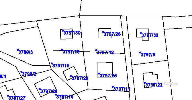 Parcela st. 3797/12 v KÚ Frýdlant nad Ostravicí, Katastrální mapa