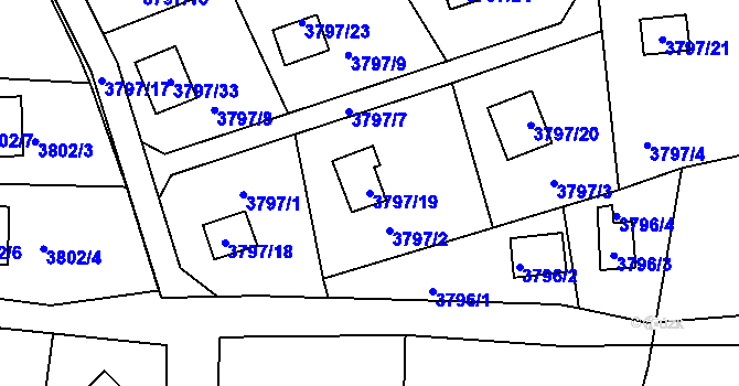 Parcela st. 3797/19 v KÚ Frýdlant nad Ostravicí, Katastrální mapa