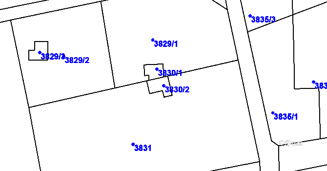 Parcela st. 3830/2 v KÚ Frýdlant nad Ostravicí, Katastrální mapa