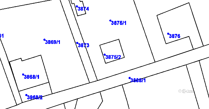 Parcela st. 3875/2 v KÚ Frýdlant nad Ostravicí, Katastrální mapa