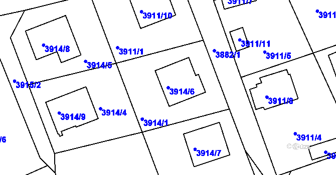 Parcela st. 3914/6 v KÚ Frýdlant nad Ostravicí, Katastrální mapa
