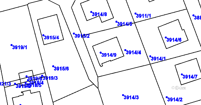 Parcela st. 3914/9 v KÚ Frýdlant nad Ostravicí, Katastrální mapa