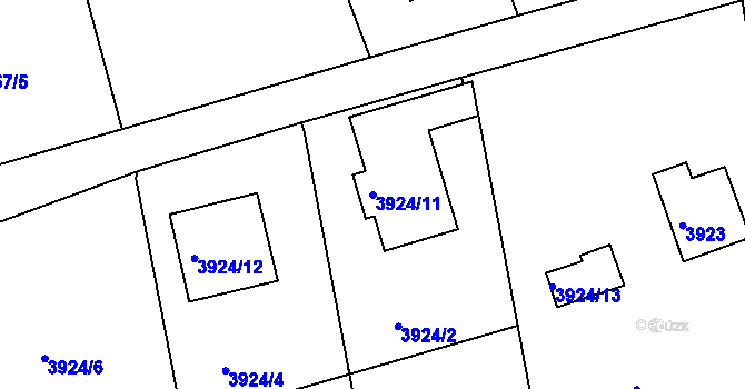 Parcela st. 3924/11 v KÚ Frýdlant nad Ostravicí, Katastrální mapa
