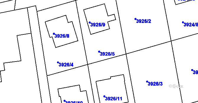 Parcela st. 3926/5 v KÚ Frýdlant nad Ostravicí, Katastrální mapa