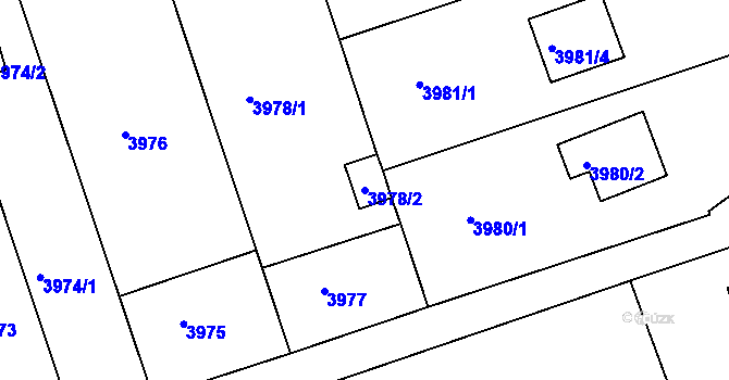 Parcela st. 3978/2 v KÚ Frýdlant nad Ostravicí, Katastrální mapa